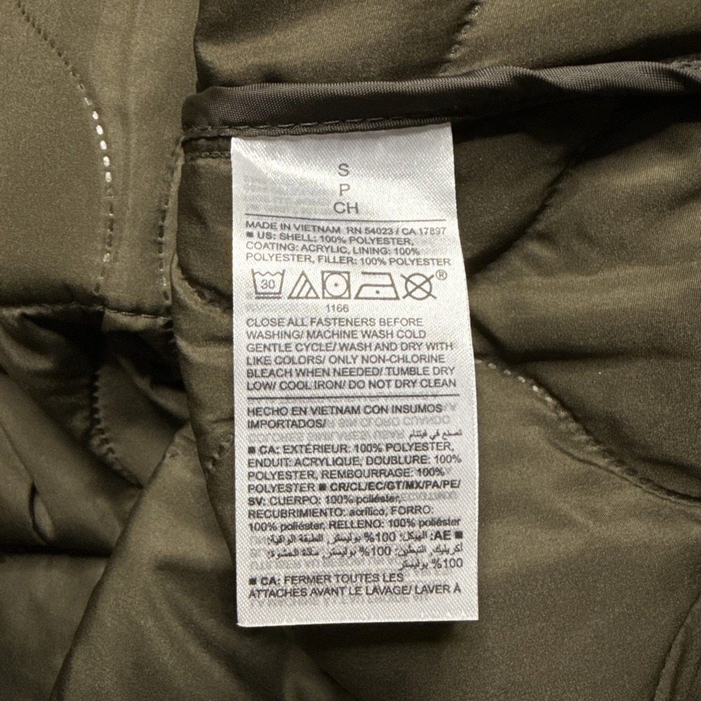 Old Navy Quilted Barn Chore Jacket Corduroy Collar Coat Womens Small Olive Green - Picture 4 of 8